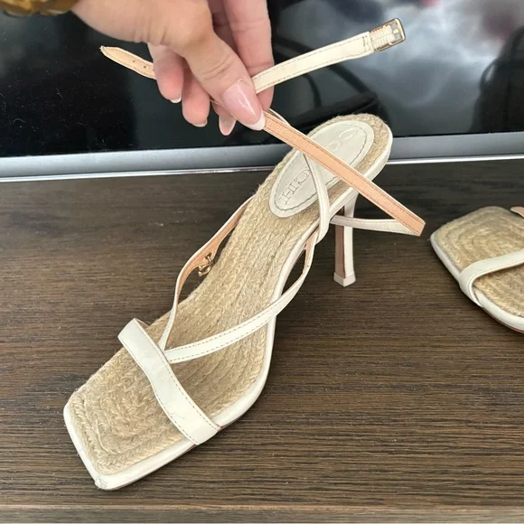 Coach Cream Strappy Espadrille Heeled Sandals - Picture 4 of 6